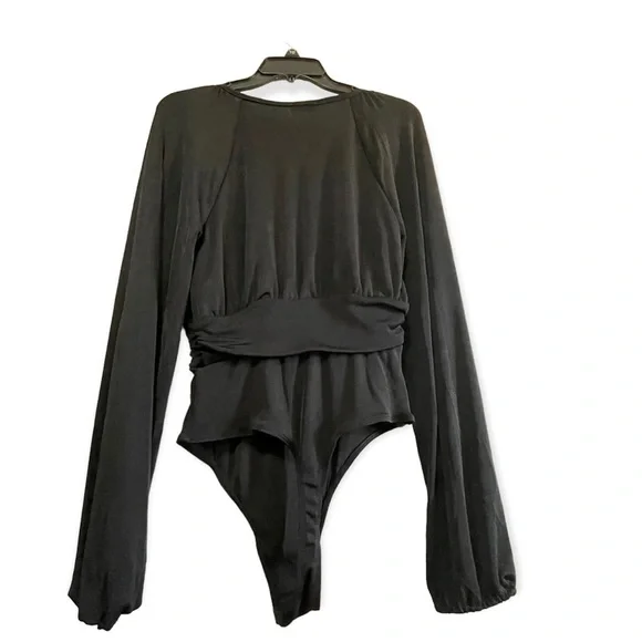 NWT Intimately Free People Top Bodysuit Wrap Black Medium - Picture 2 of 16